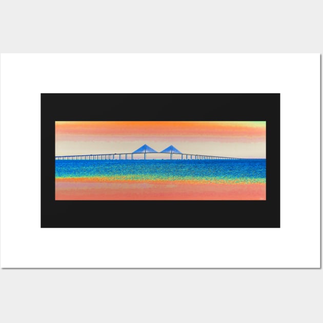 Sunshine Skyway morning Wall Art by dltphoto